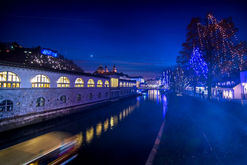 Ljubljana, capital of Slovenia in christmas decoration