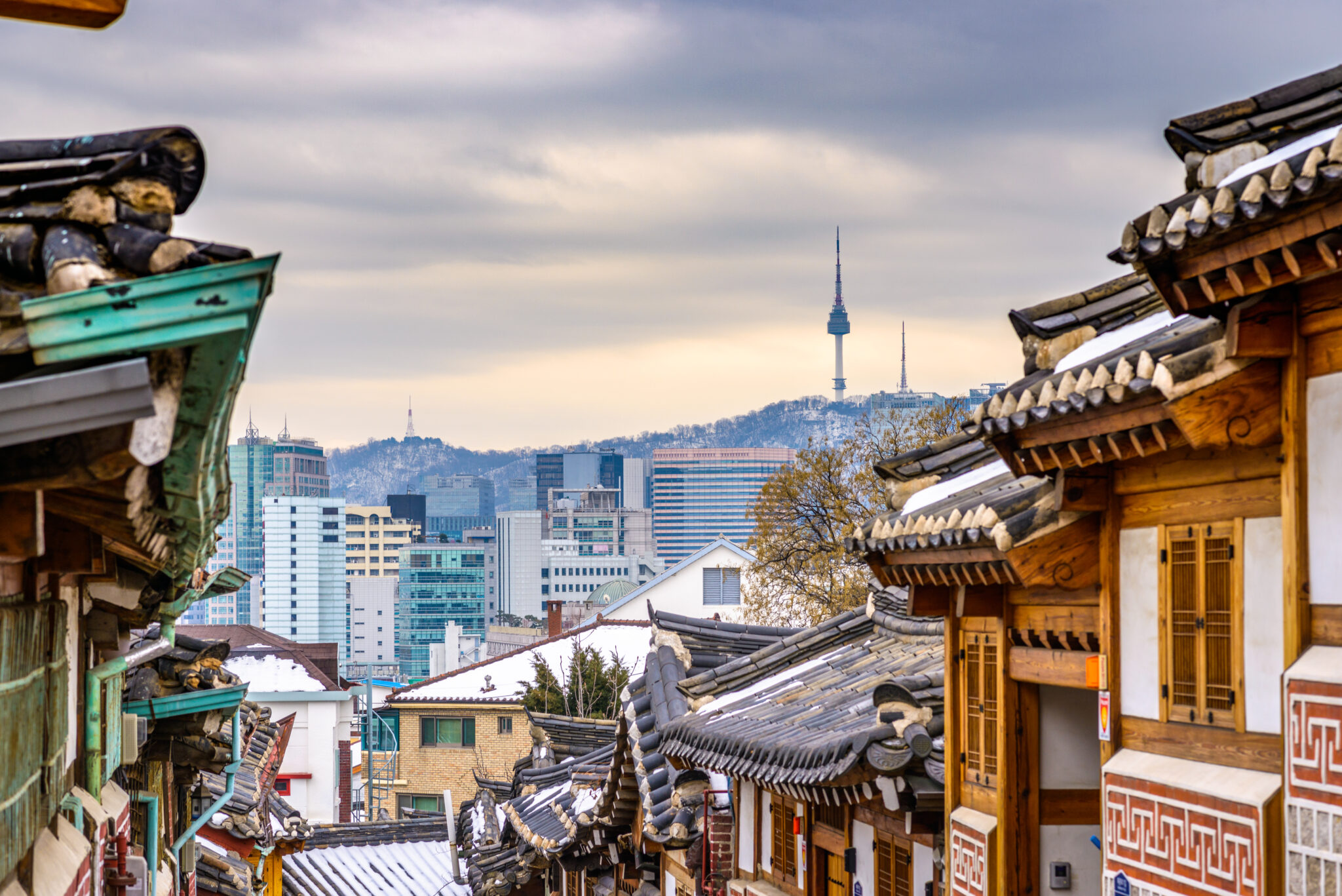 Seoul, South Korea at the Bukchon Hanok historic district.