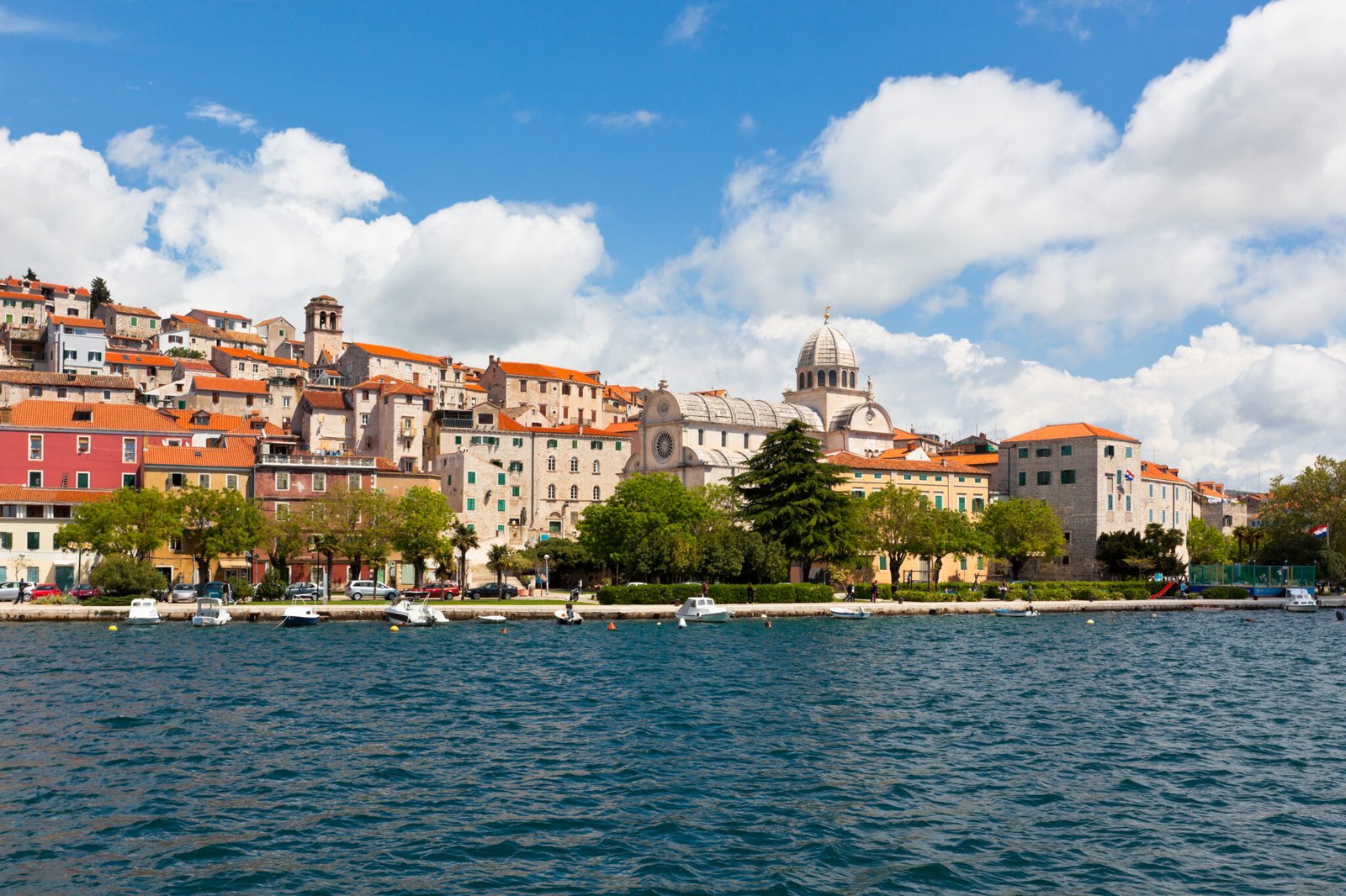 Sibenik is a historic town and harbour on the Adriatic coast in Croatia