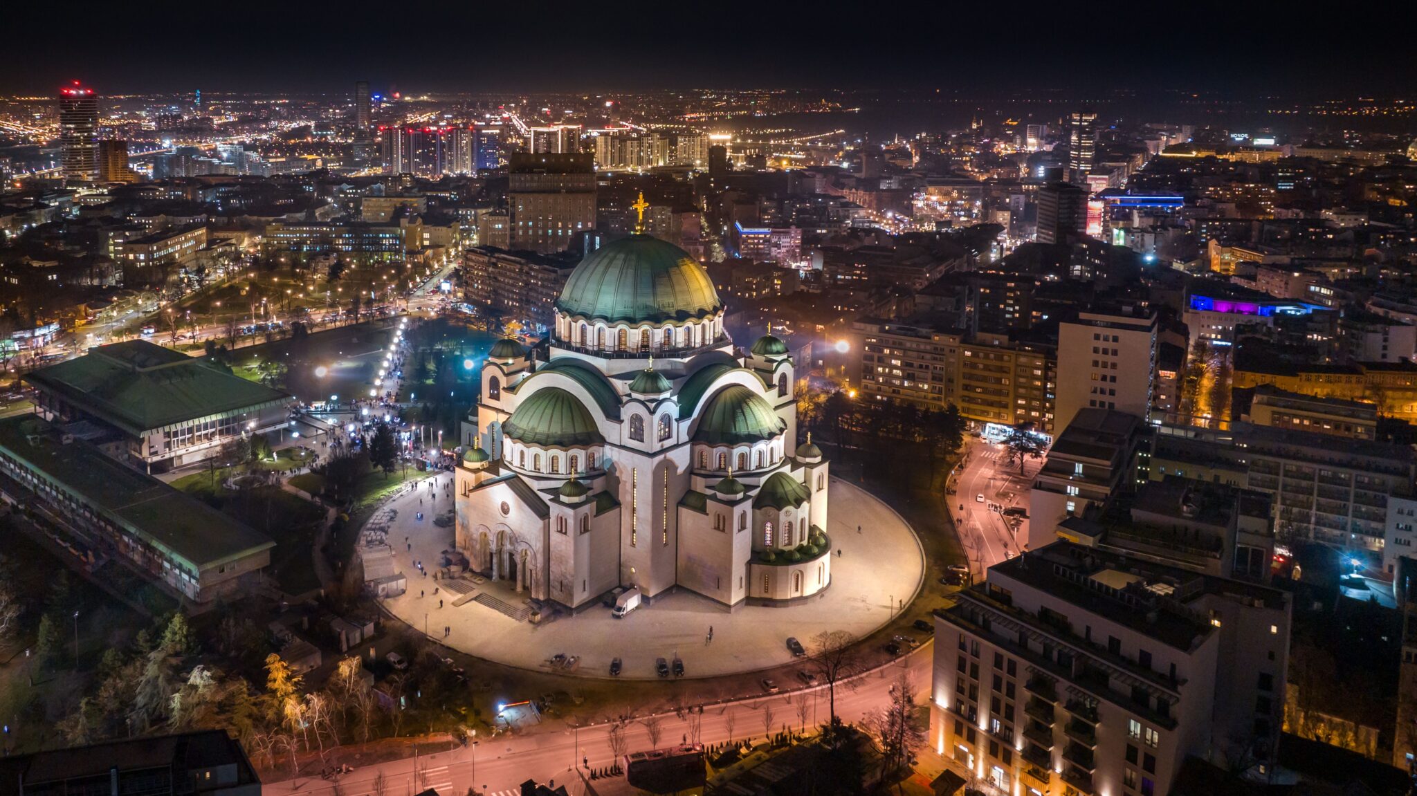 The Temple of Saint Sava at night. Belgrade, Serbia.