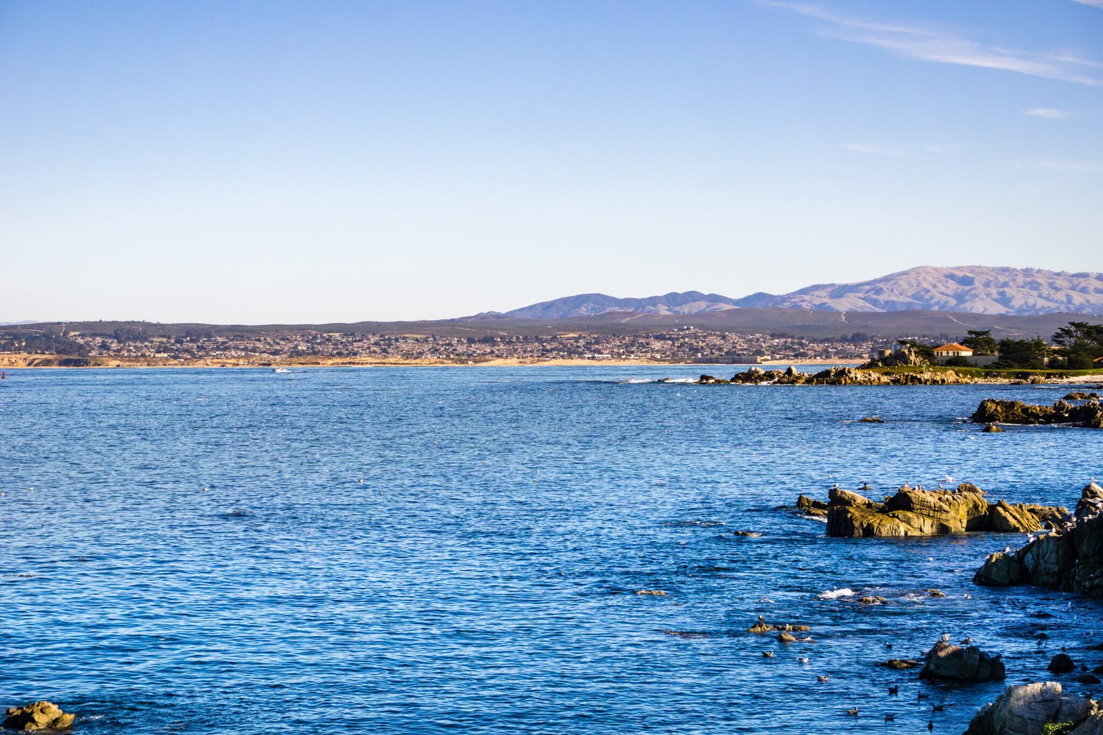 View towards Monterey bay from Lovers Point, Pacific Grove, California