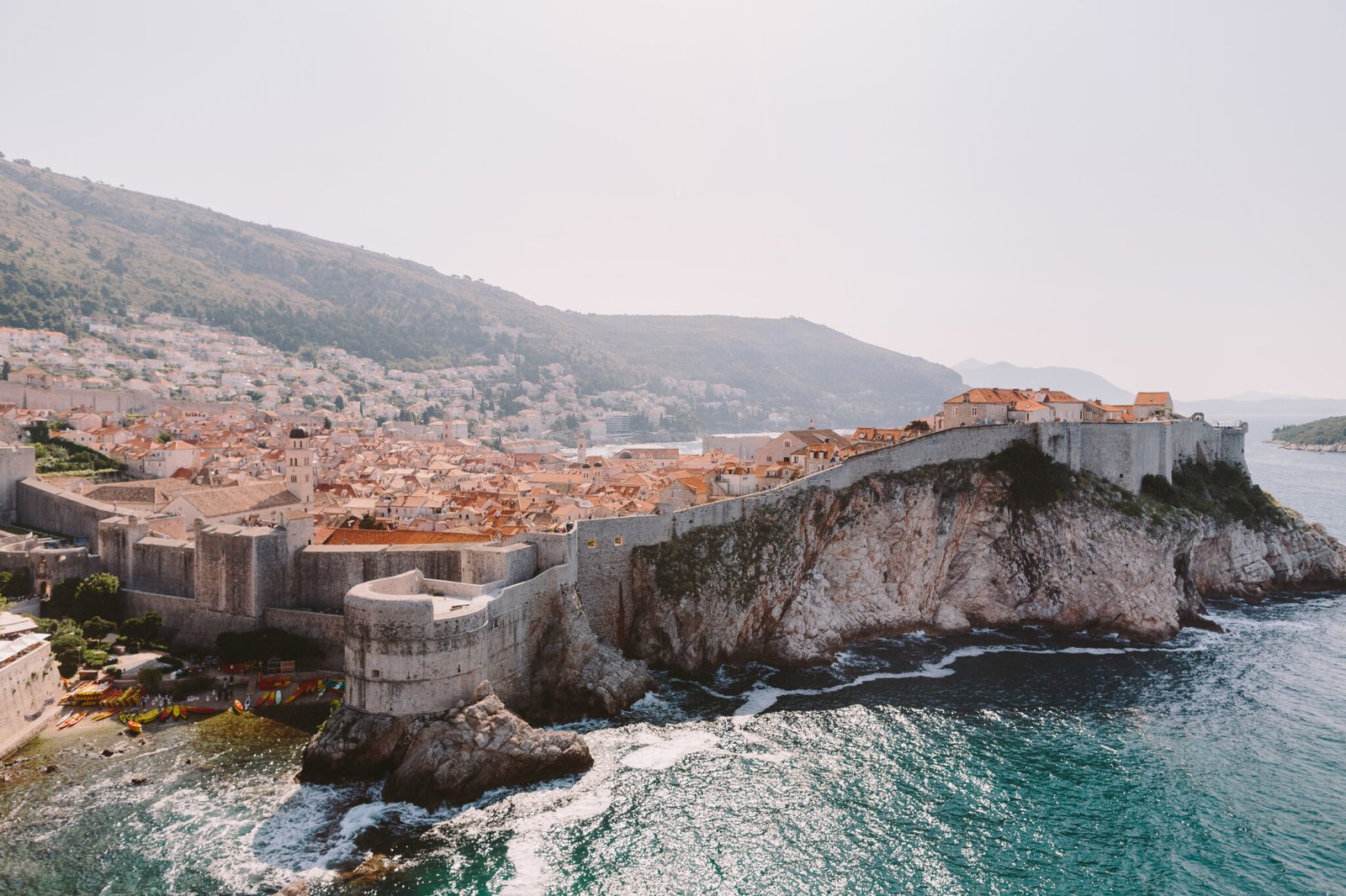 Walls of Dubrovnik in Croatia. Beautiful view on walls of Dubrovnik