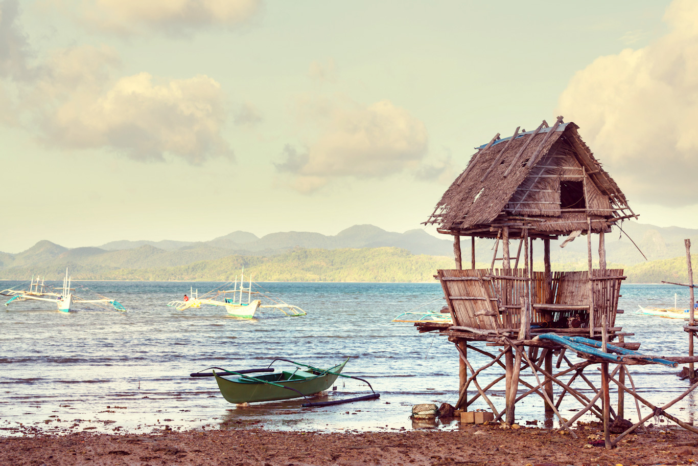 Traditional fishing village in Palawan island, Philippines