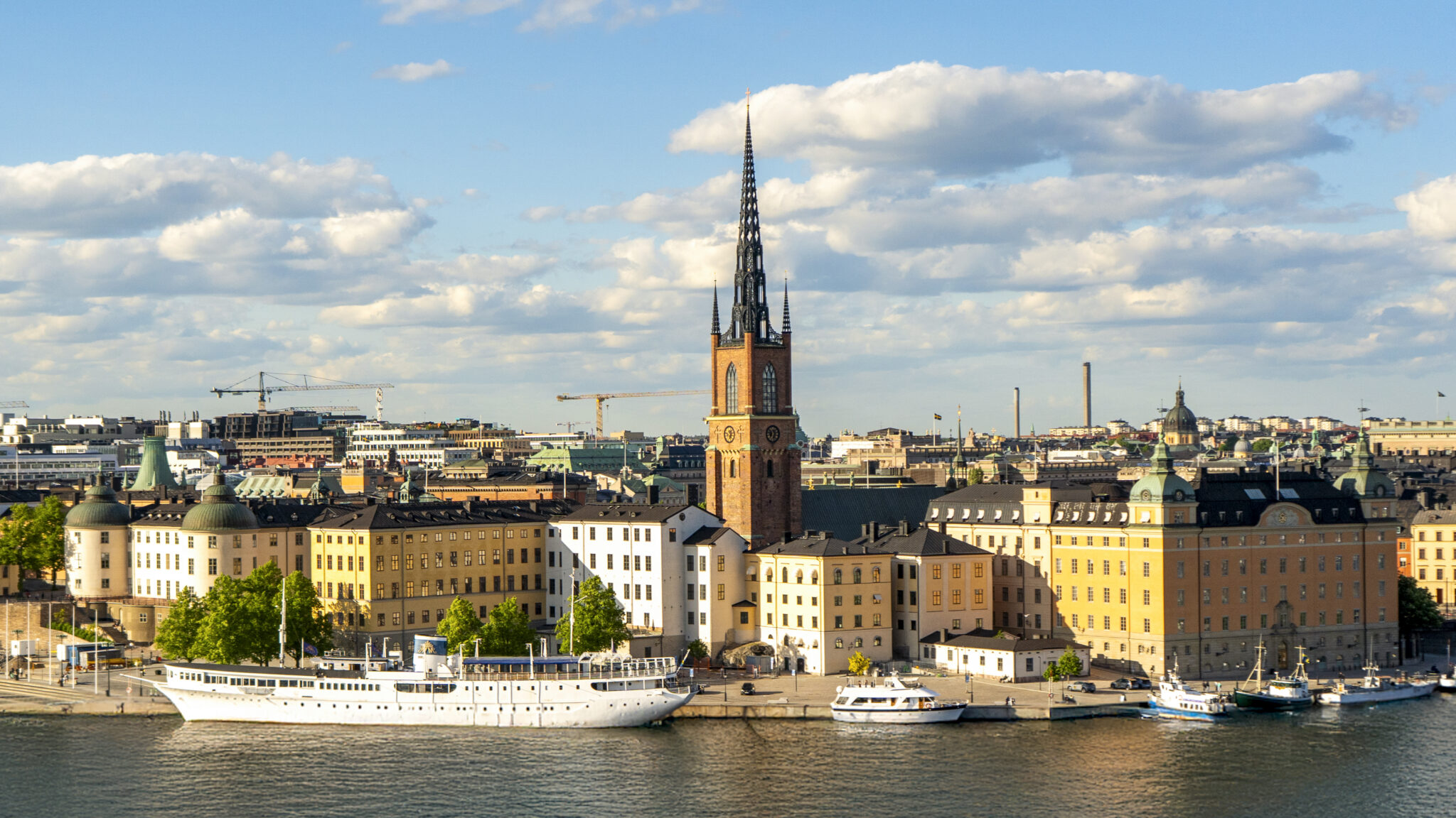 Expansive urban panorama of central Stockholm